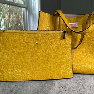 Kate Spade Yellow Tote and Pouch Set